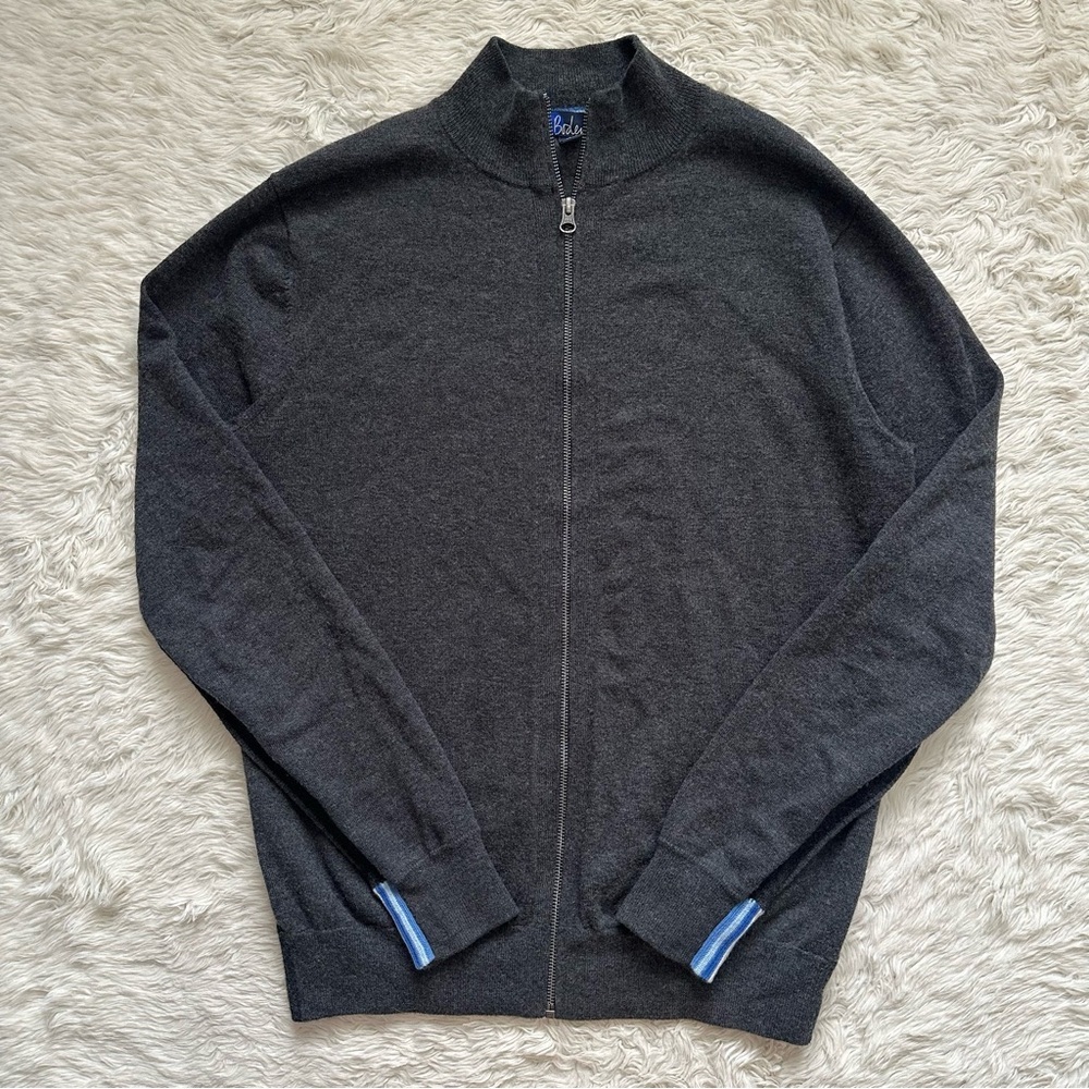 Boden Sweater Men’s Wool Blend Full Zip Up Long Sleeve Gray Sz M